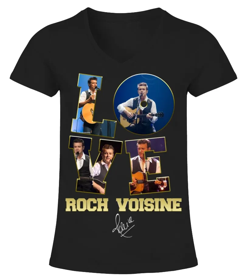 LOVE ROCH VOISINE Camiseta cuello pico Mujer