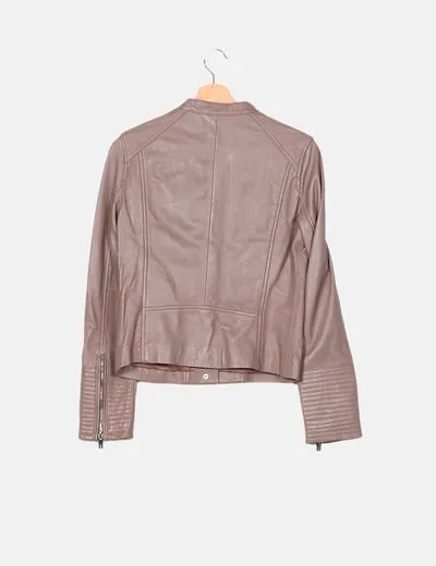 Mango Chaqueta biker taupe