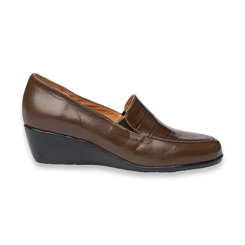 Mocasines Flexibles Mujer Piel Napa Suave Grabado Coco Plantilla Piel Y Gel 1479 Marrón, de Eva Mañas