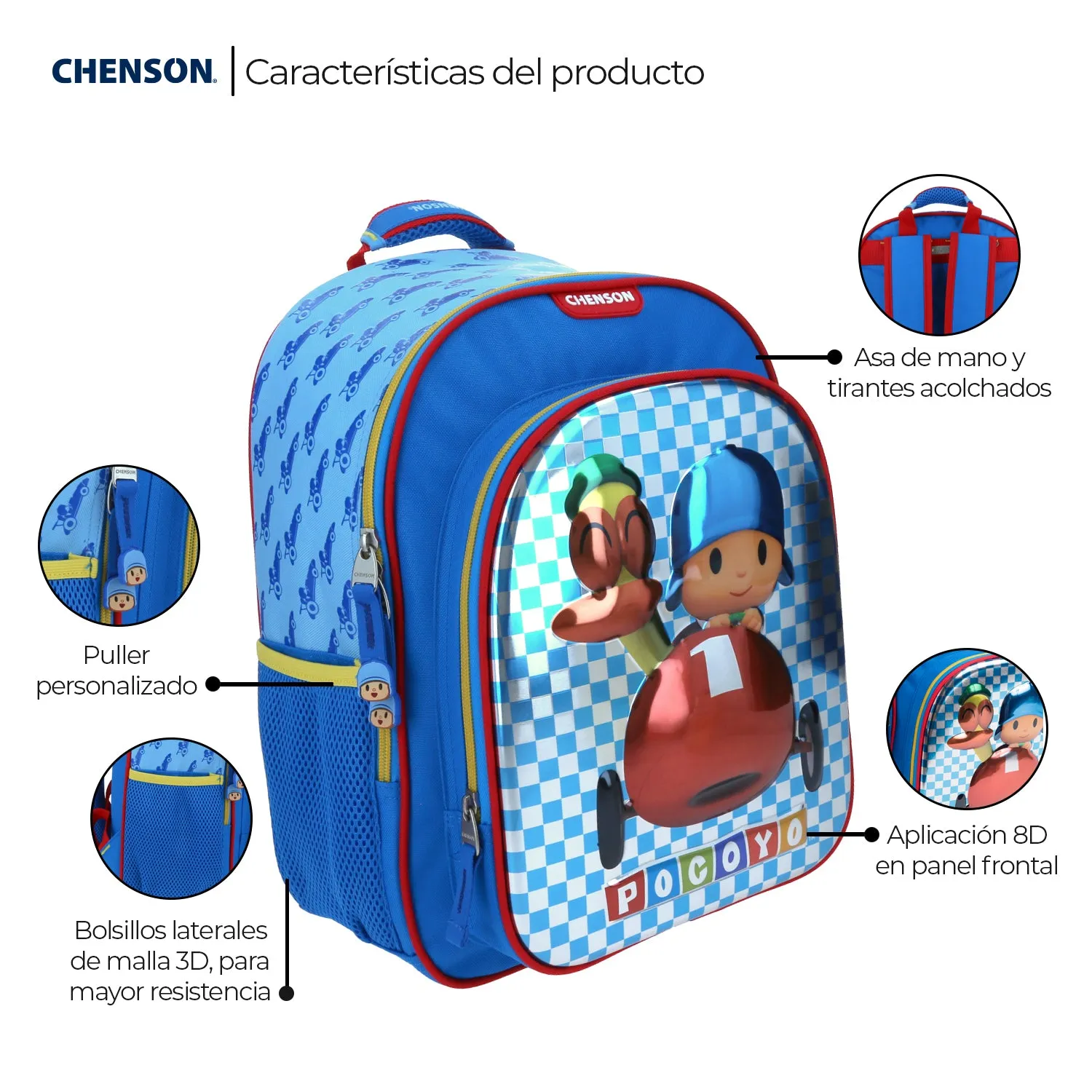 Mochila Mediano Azul Chenson Pocoyo Kinder POCOPE para nio