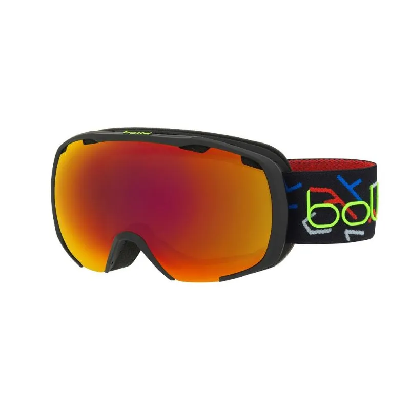 Máscara de esquí para niños Bollé Royal (Matte Black Green Sunrise)