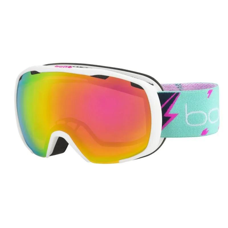 Máscara de esquí para niños Bollé Royal (Matte White Flash Rose Gold)