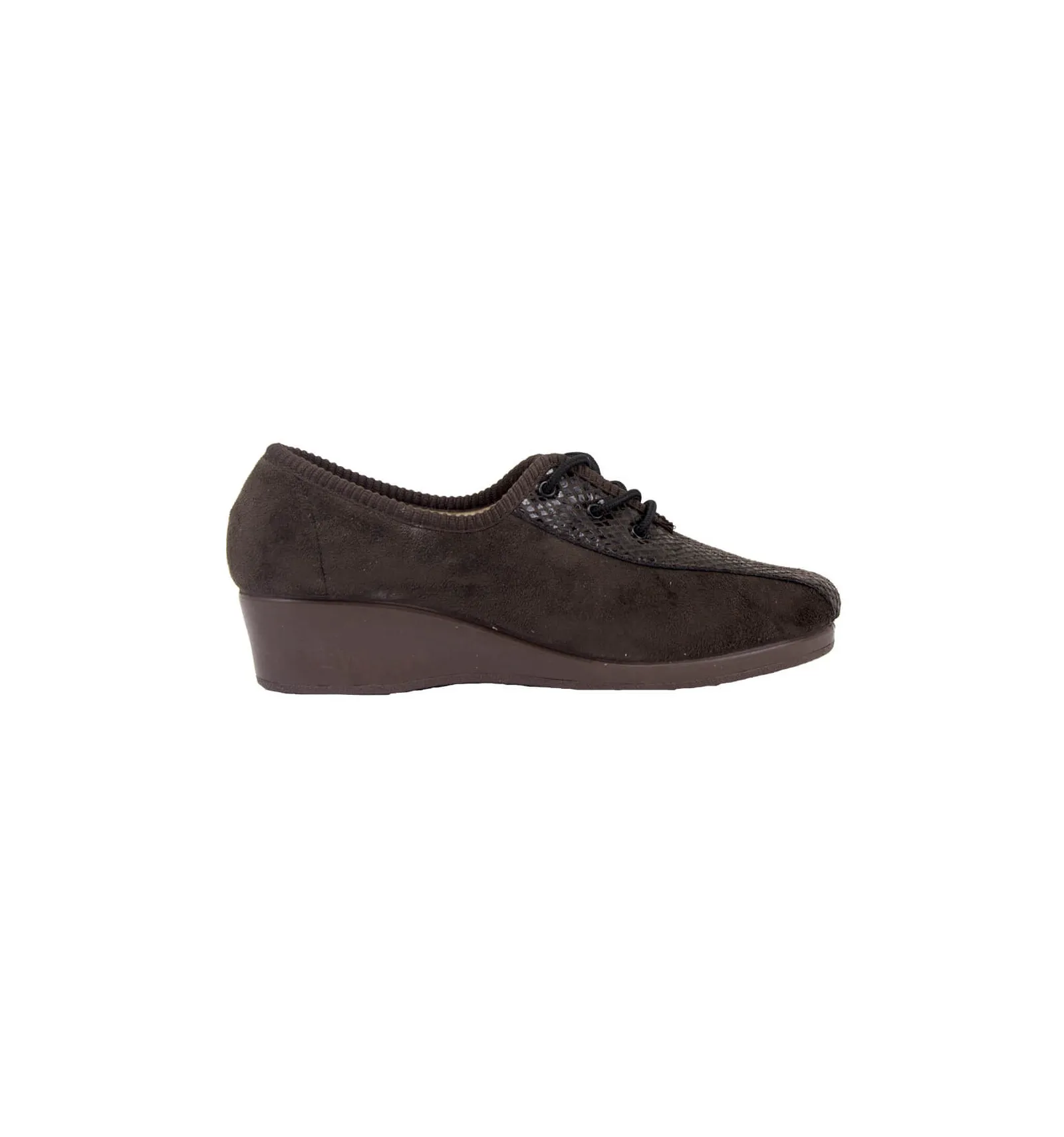 NATALIA  ZAPATILLA CON CORDONES COMBINADA MARRóN