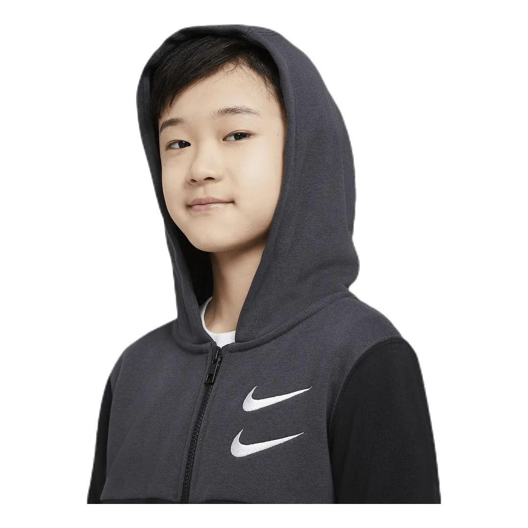 Nike NSW Swoosh Zip Hoodie Junior Black/Grey
