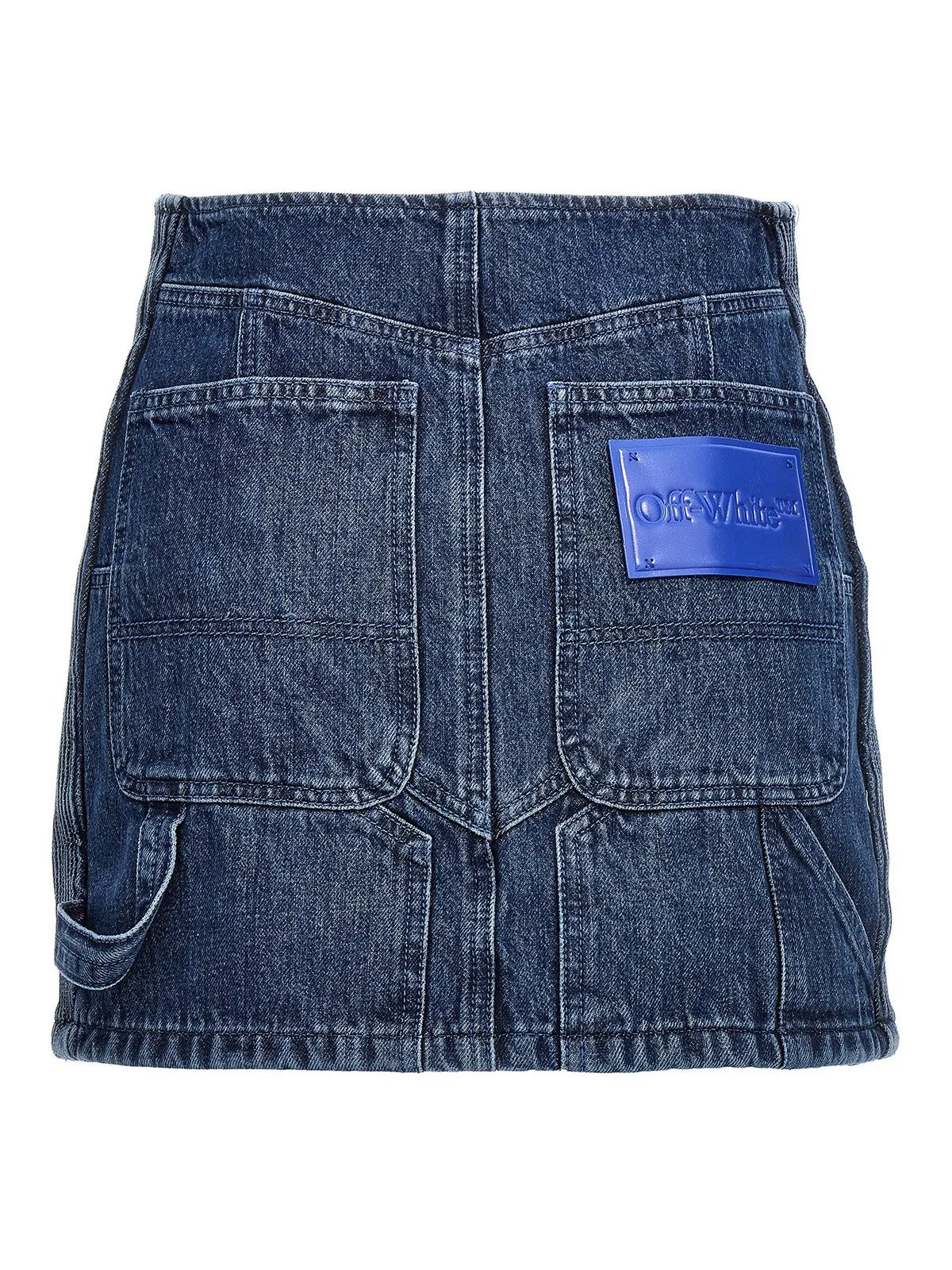 Off White Women Motorcycle Mini Skirt Blue No Color J