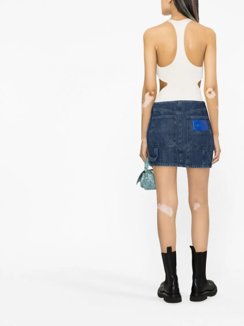 Off White Women Motorcycle Mini Skirt Blue No Color J