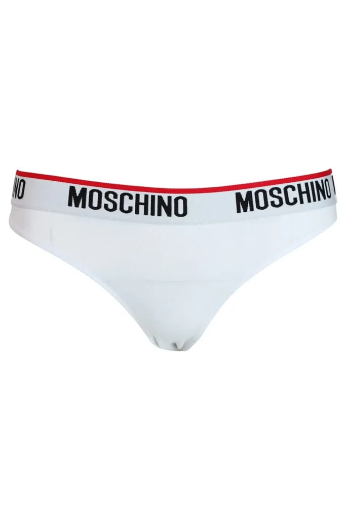 Pack de 2 braguitas blancas con logo en cinta y linea roja