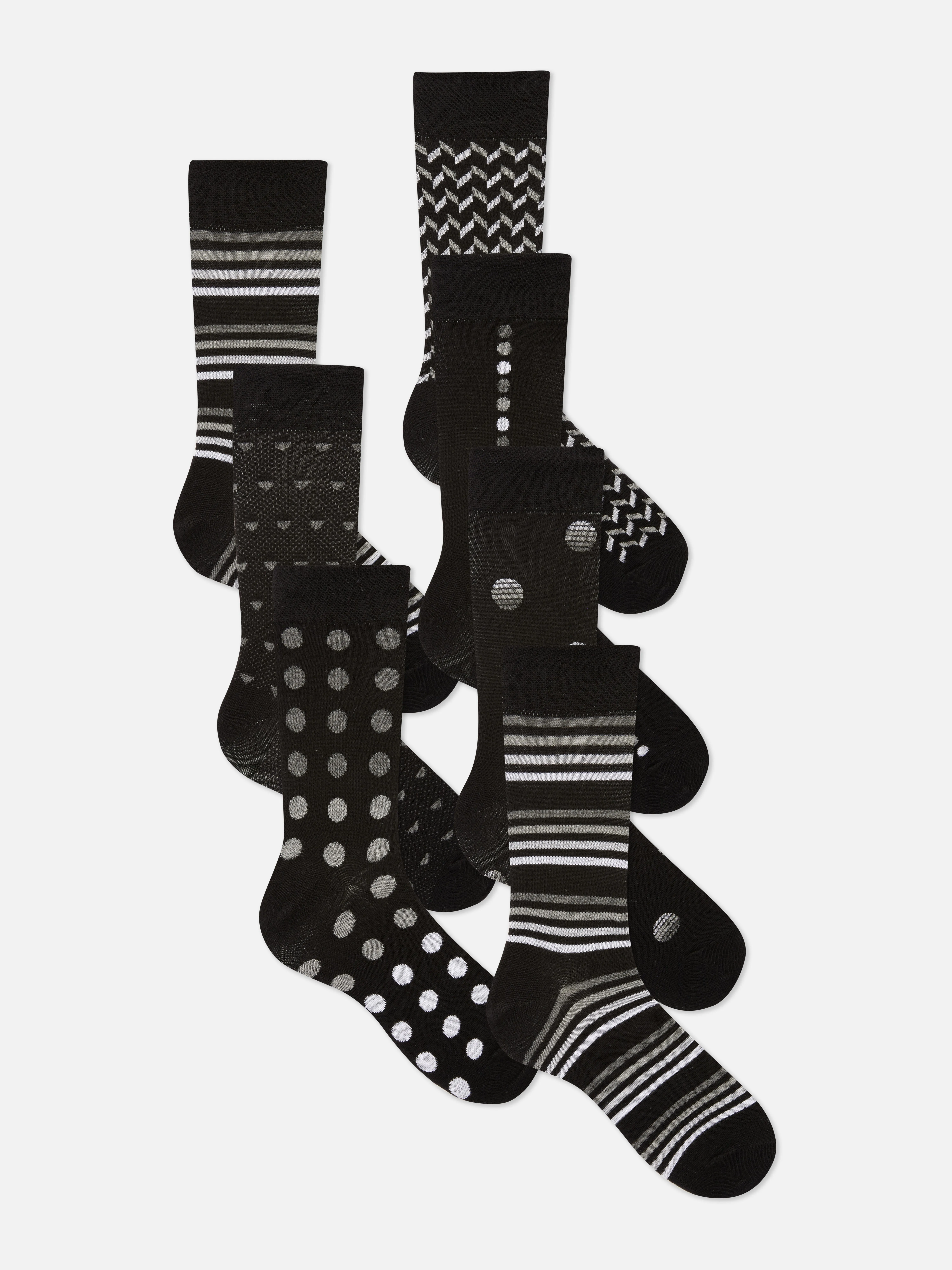 Pack de 7 pares de calcetines altos de diseño mixto