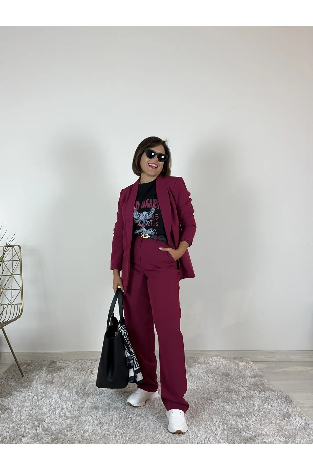 PANTALON RECTO TELA VIKAMMA ROJO