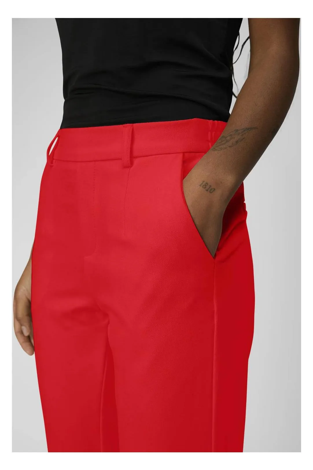 PANTALON TELA SLIM OBJLISA ROJO