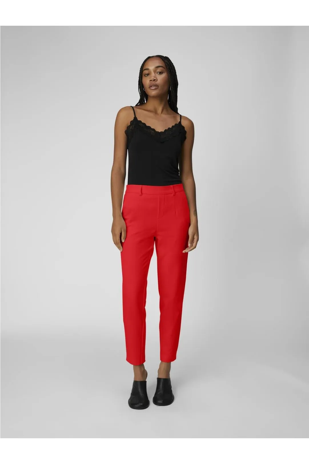 PANTALON TELA SLIM OBJLISA ROJO