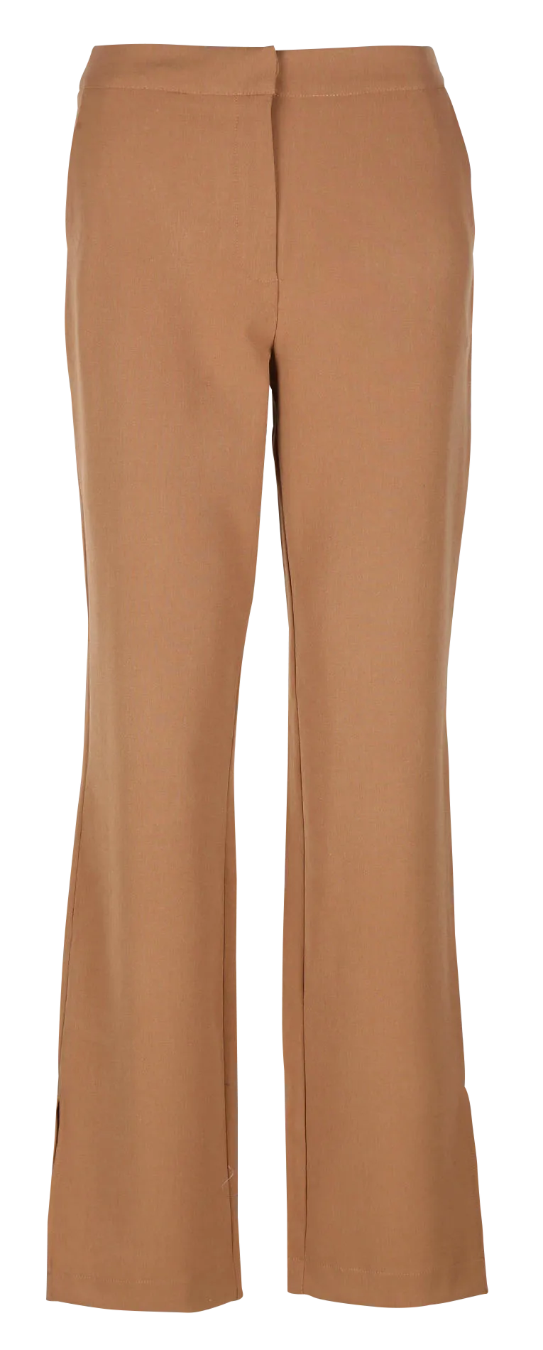 Pantalón ancho de talle alto en marron