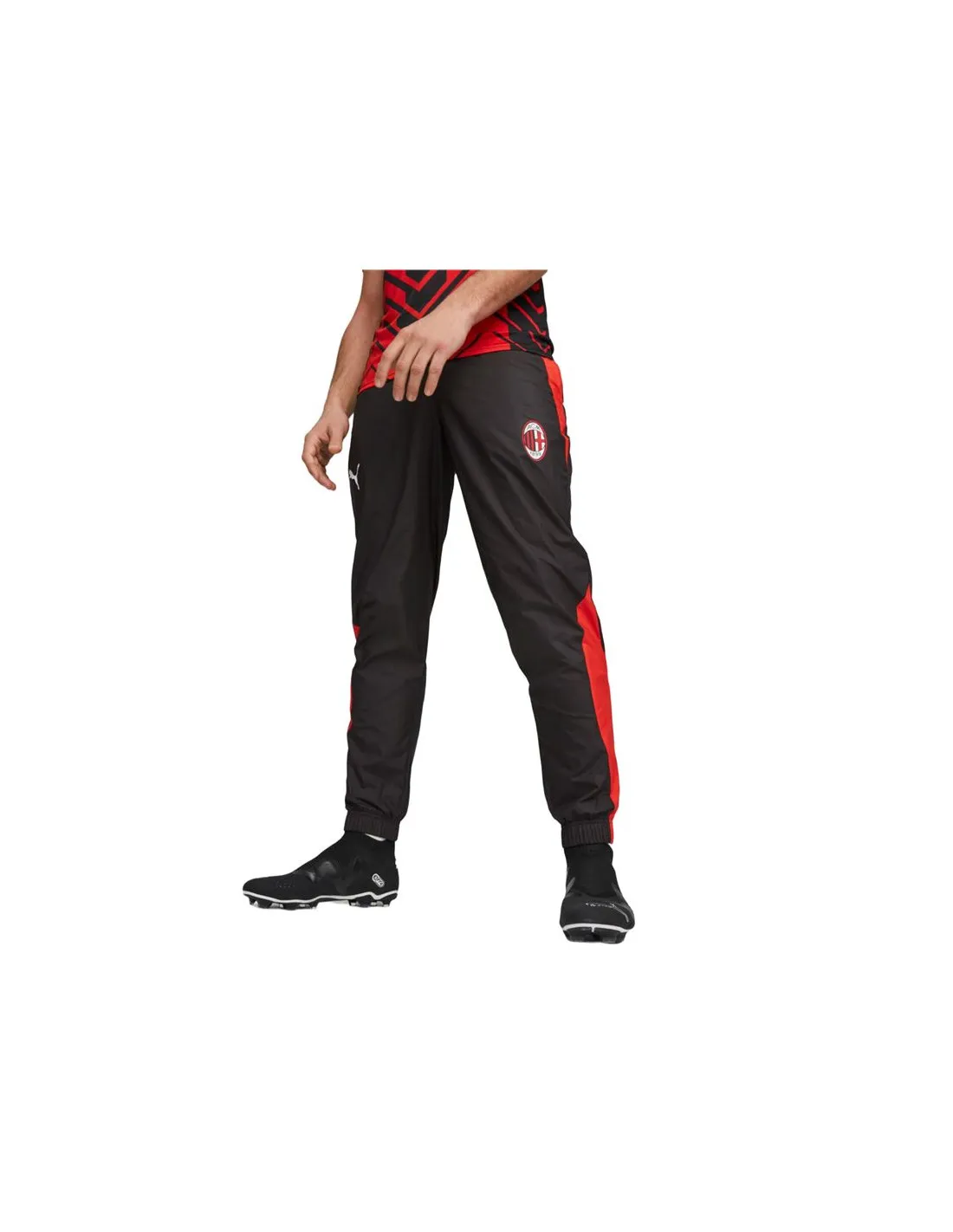 Pantalón de Fútbol Puma AC Milan Prematch Woven Hombre Negro
