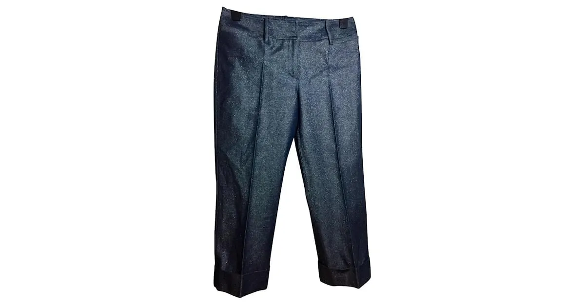 Pantalón plateado metalizado Dolce & Gabbana Plata Gris 