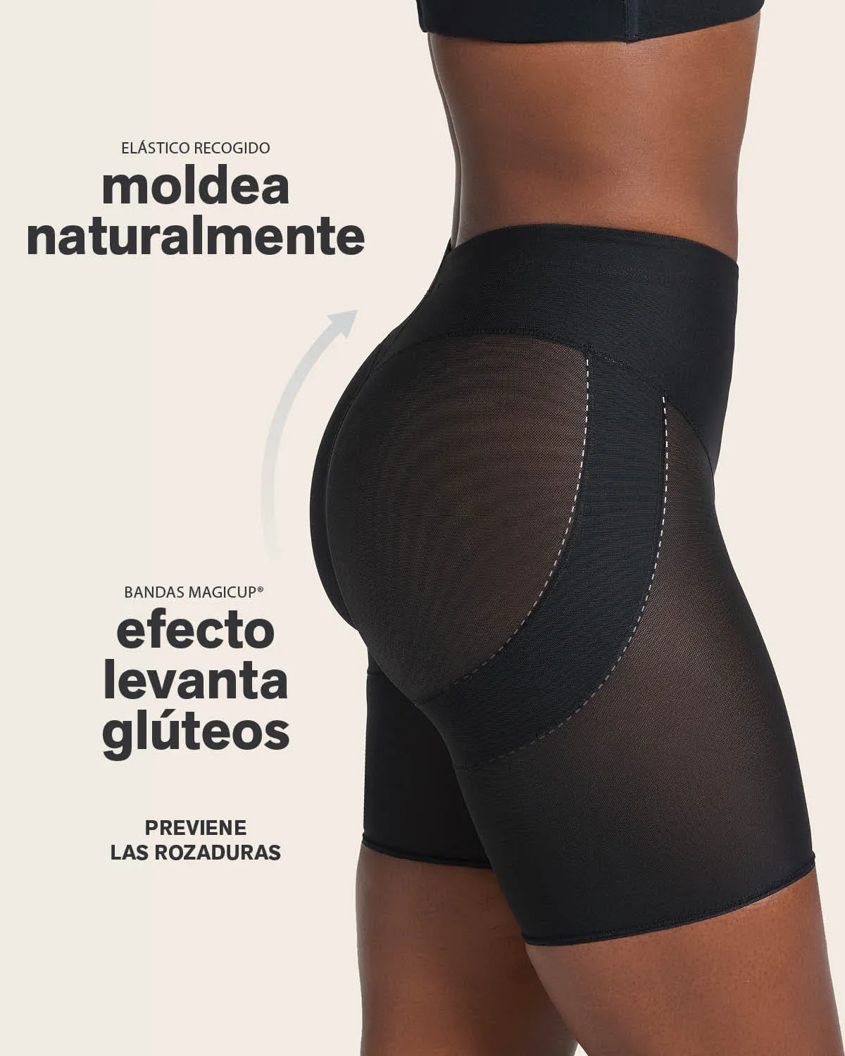 Panty faja tipo short levanta cola de control en abdomen