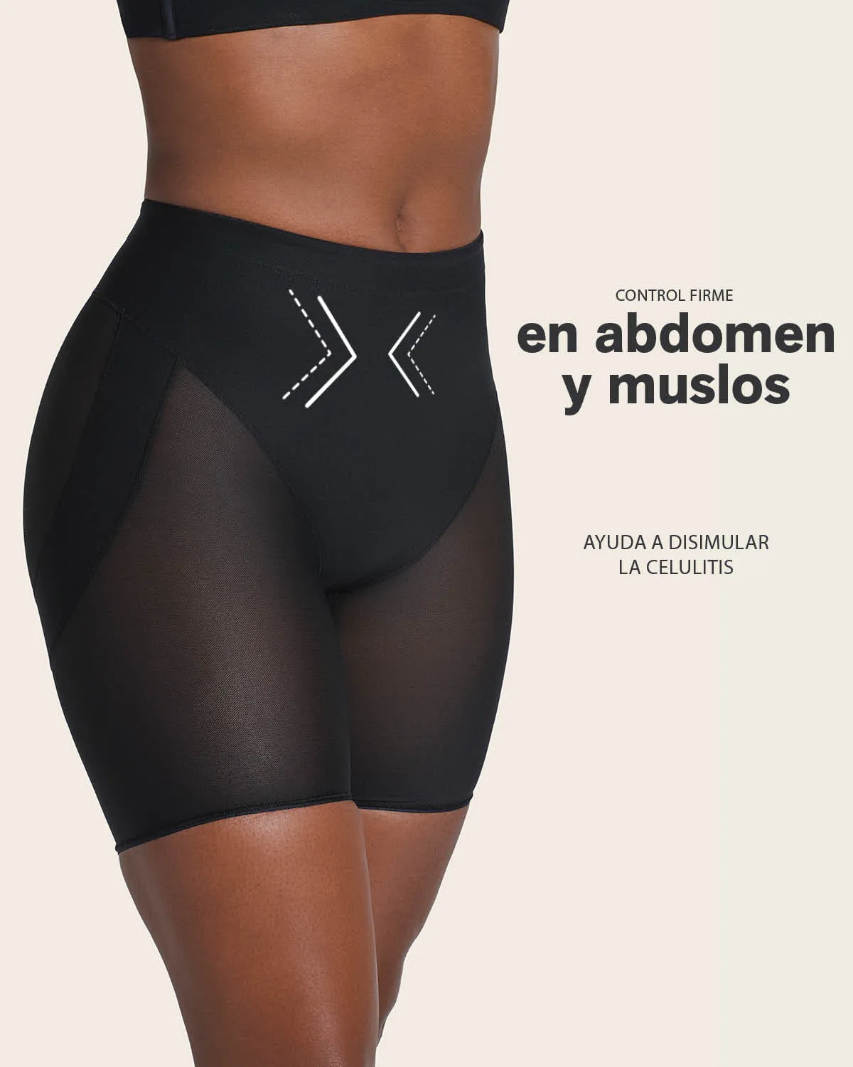 Panty faja tipo short levanta cola de control en abdomen