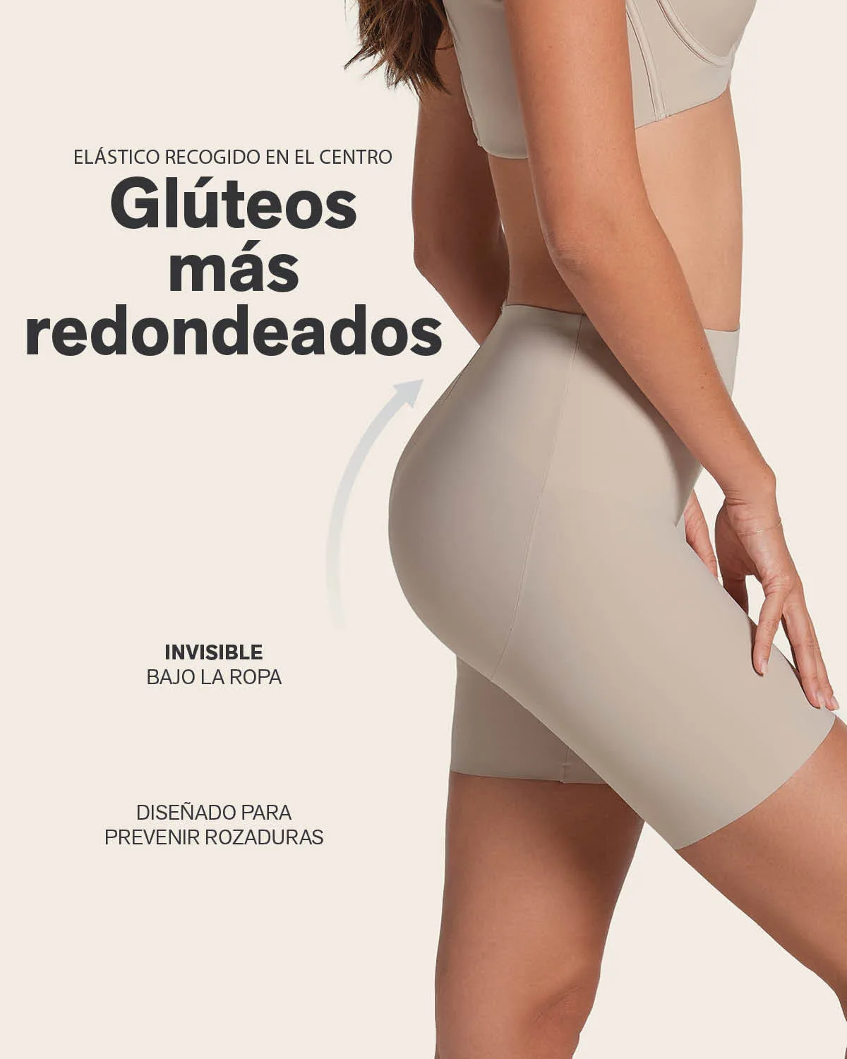 Panty short invisible de control de abdomen efecto levanta cola