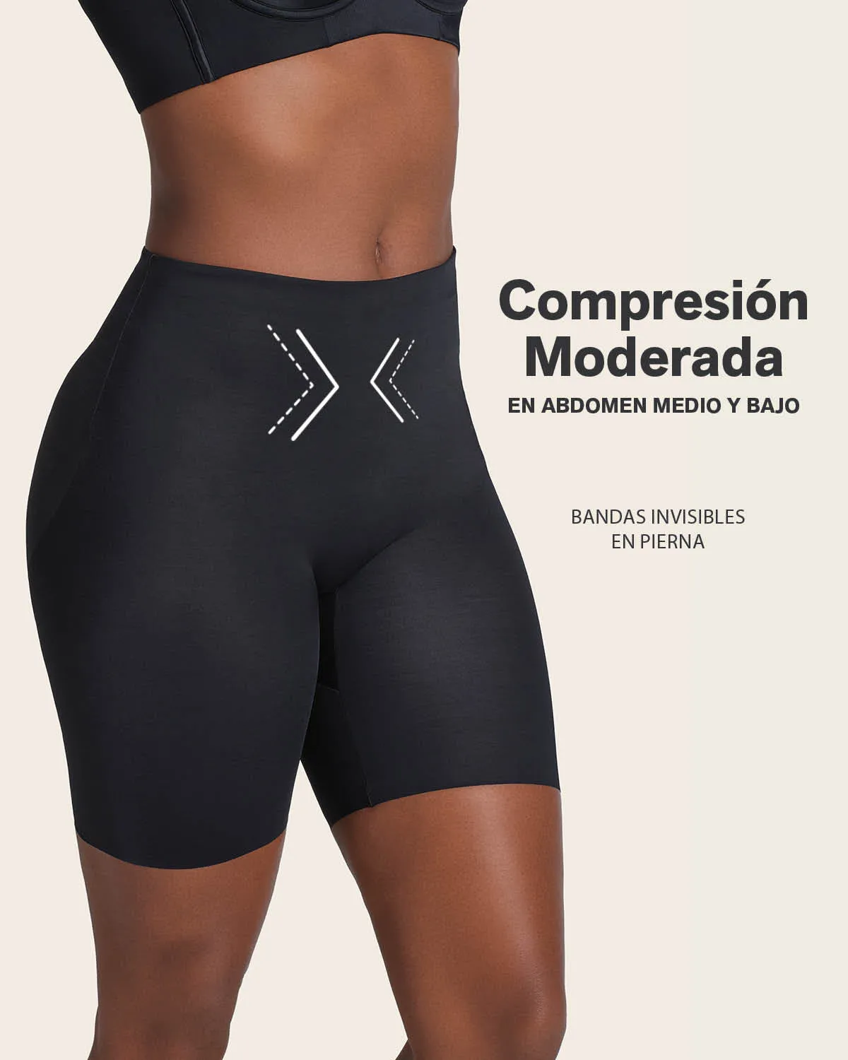 Panty short invisible de control de abdomen efecto levanta cola