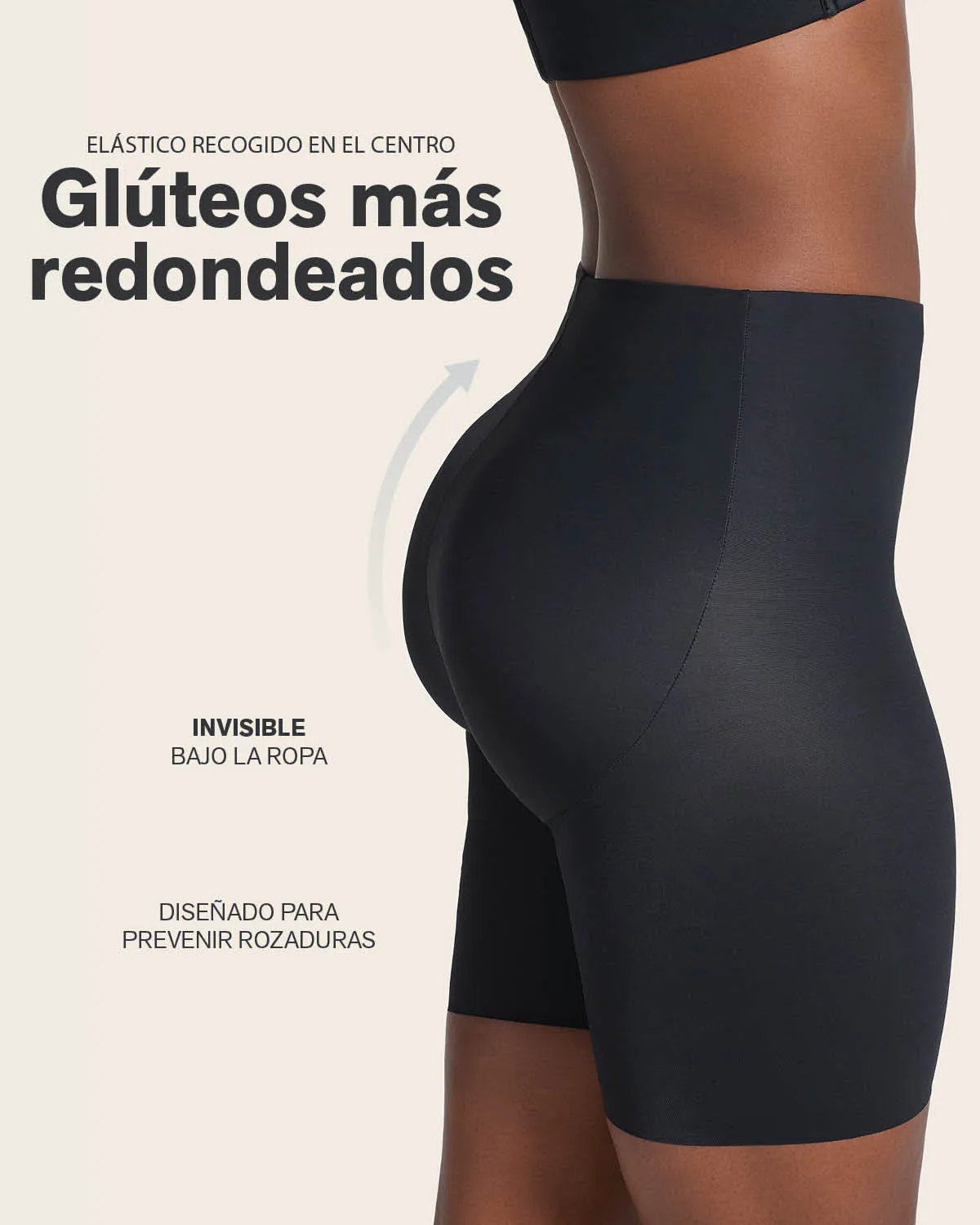 Panty short invisible de control de abdomen efecto levanta cola