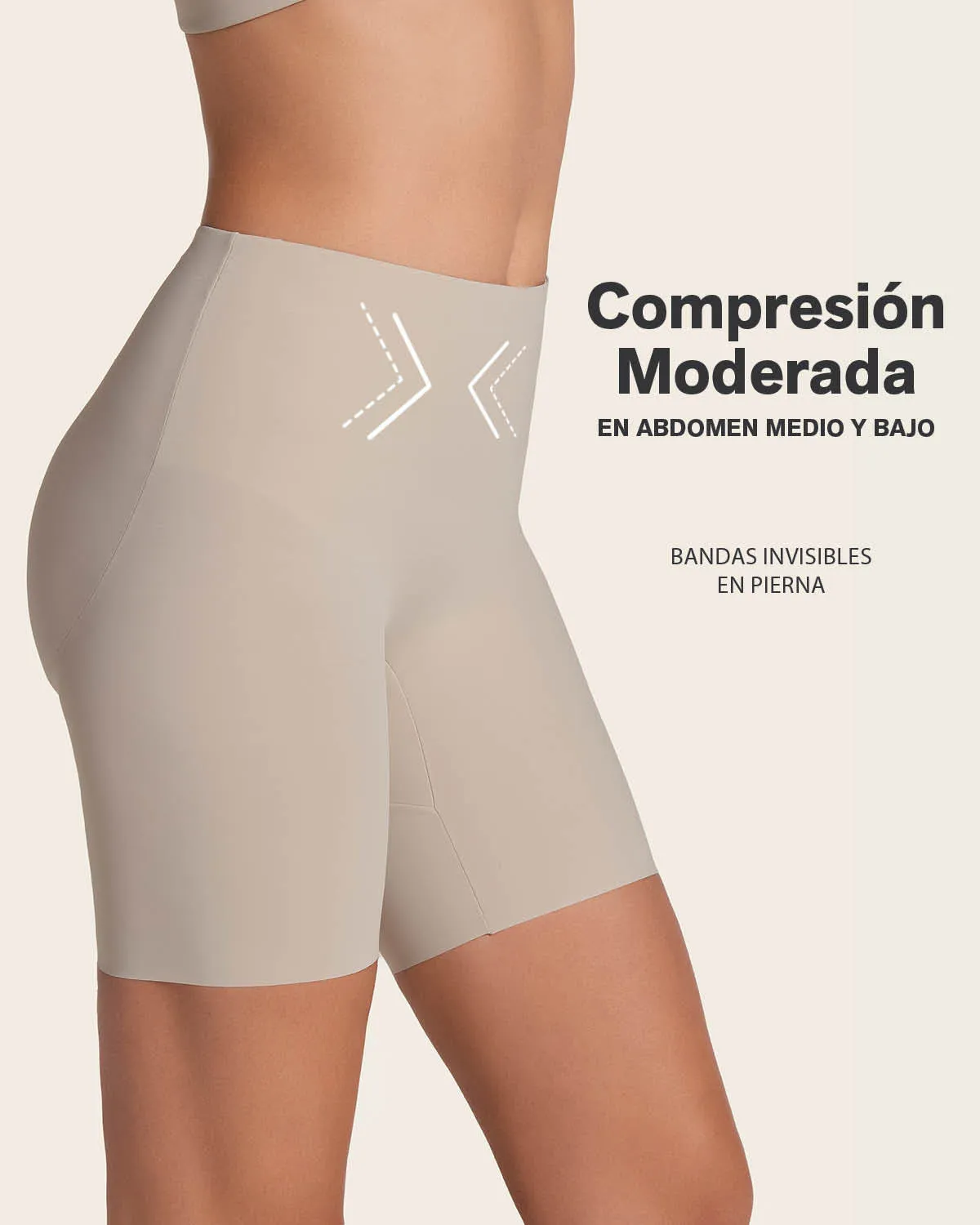 Panty short invisible de control de abdomen efecto levanta cola