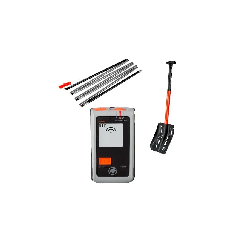 Paquete de seguridad para avalanchas transceptor de avalanchas + pala + sonda Mammut Paquete Barryvox Luz