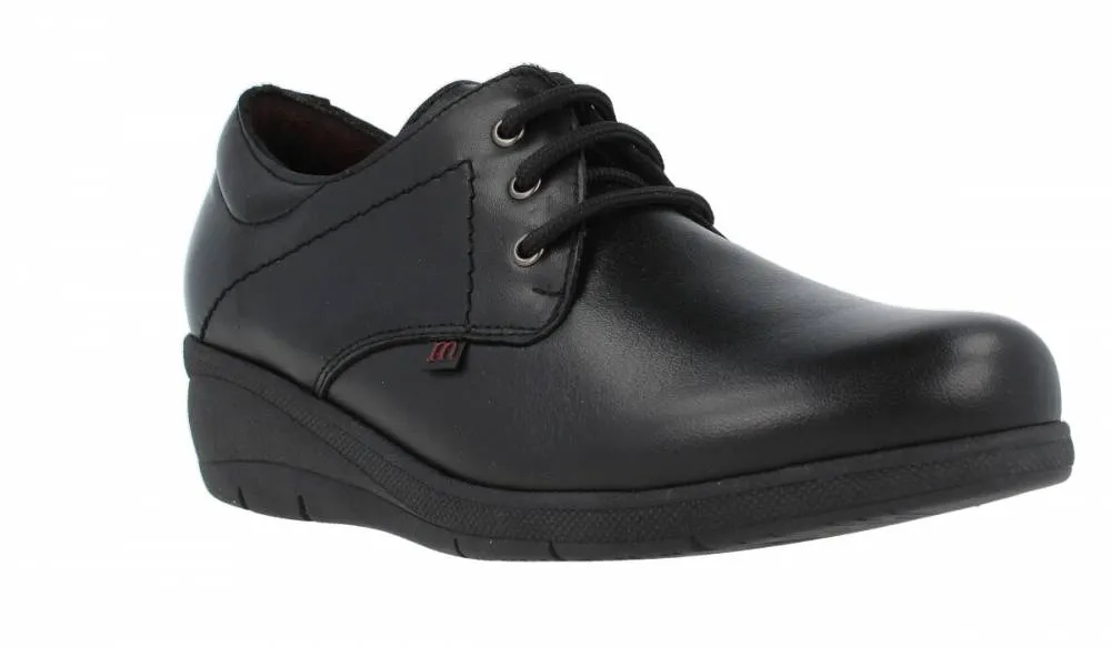 PEPE MENARGUES  ZAPATO ANCHO ESPECIAL CORDONES NEGRO