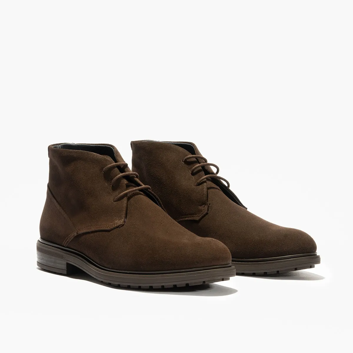 Pitillos botas hombre nobuk de vestir marrón cordón P4953