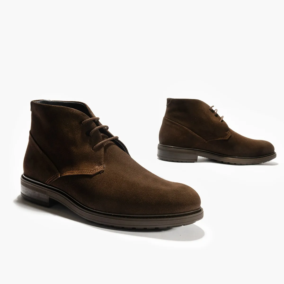 Pitillos botas hombre nobuk de vestir marrón cordón P4953