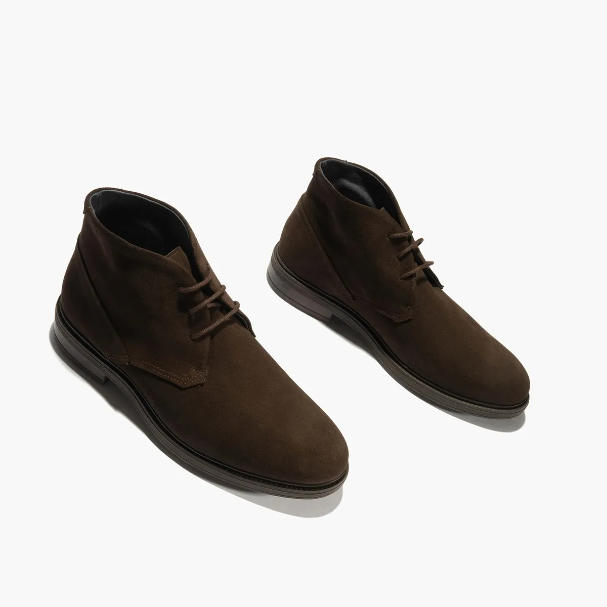 Pitillos botas hombre nobuk de vestir marrón cordón P4953