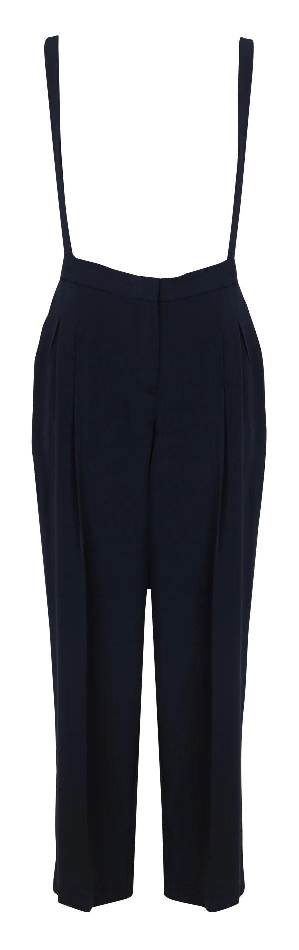 PLEASE Pantalón ancho con tirantes en azul