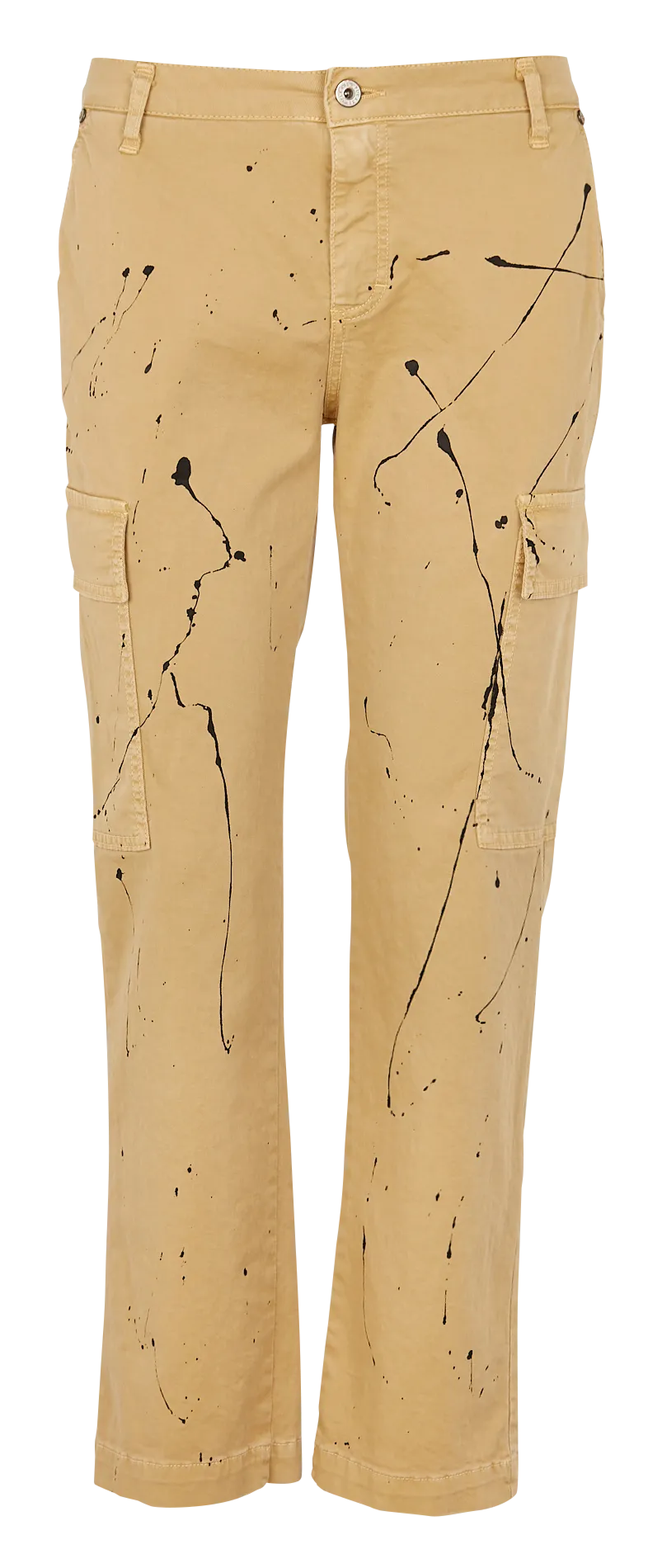 PLEASE Pantalón estilo cargo de mezcla de algodón en beige