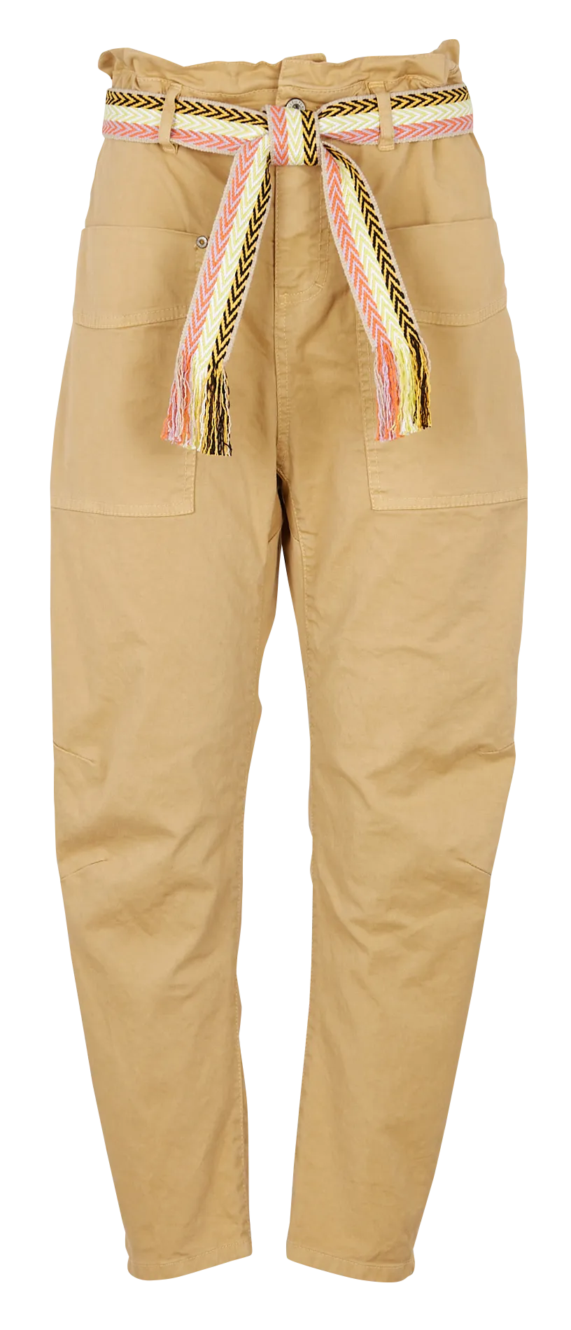 PLEASE Pantalón recto estilo cargo de mezcla de algodón en beige