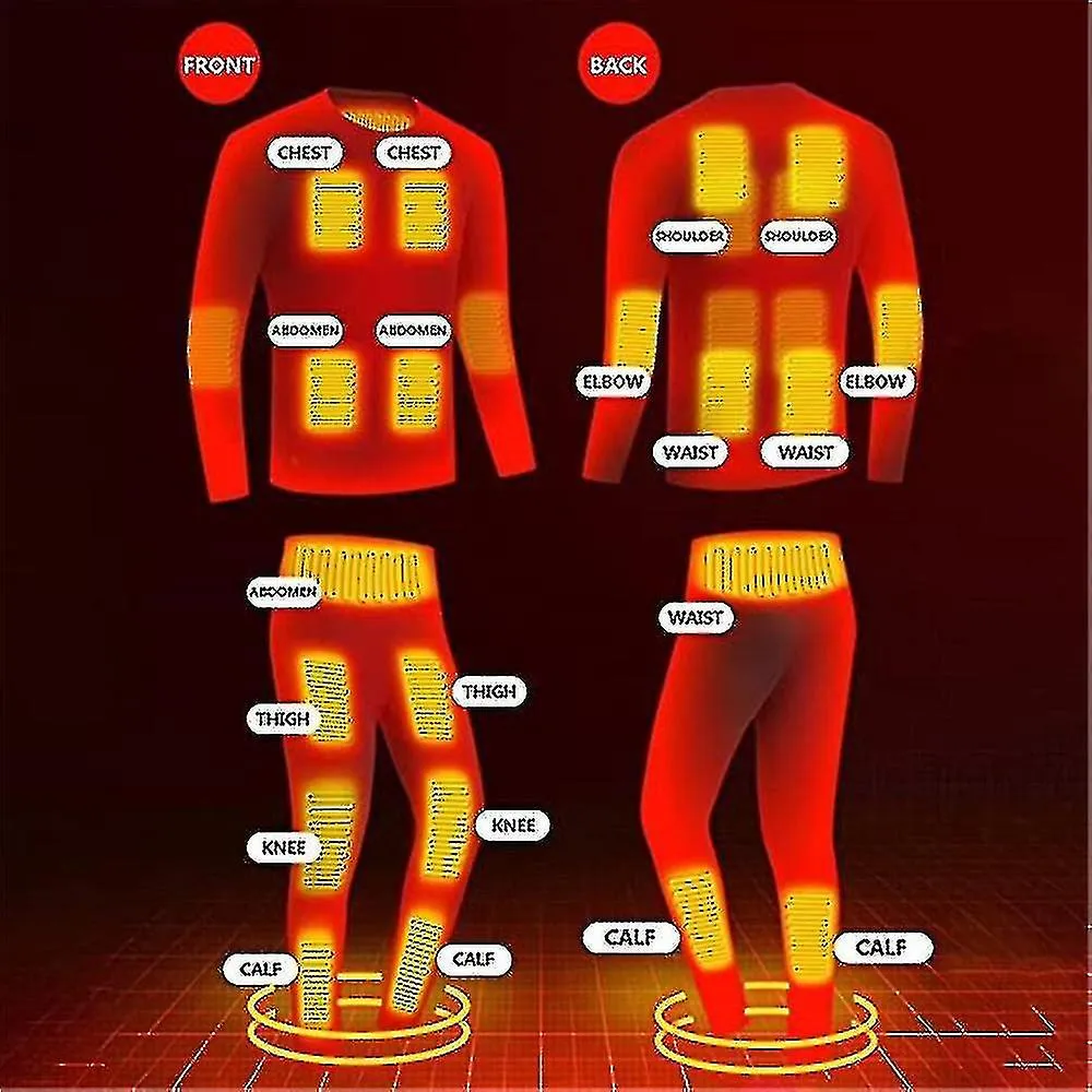 ROPA INTERIOR TéRMICA PARA HOMBRE TRAJE DE CALEFACCIóN ELéCTRICA USB DE INVIERNO TOPS DE ESQUí PANTALONESHAO