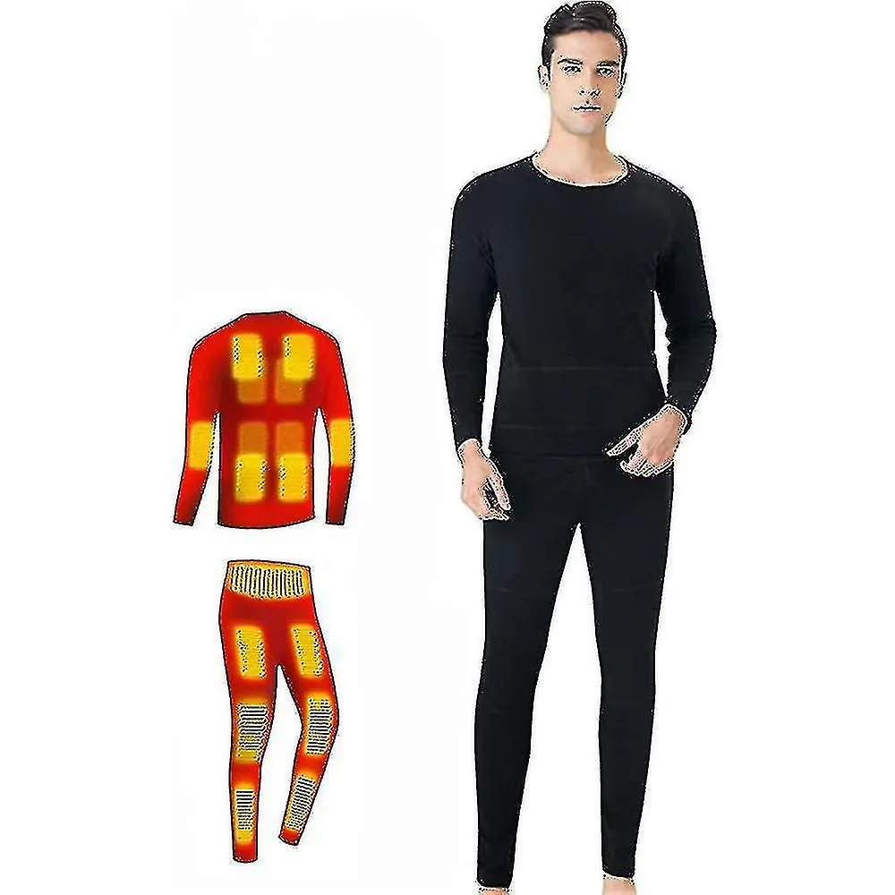 ROPA INTERIOR TéRMICA PARA HOMBRE TRAJE DE CALEFACCIóN ELéCTRICA USB DE INVIERNO TOPS DE ESQUí PANTALONESHAO