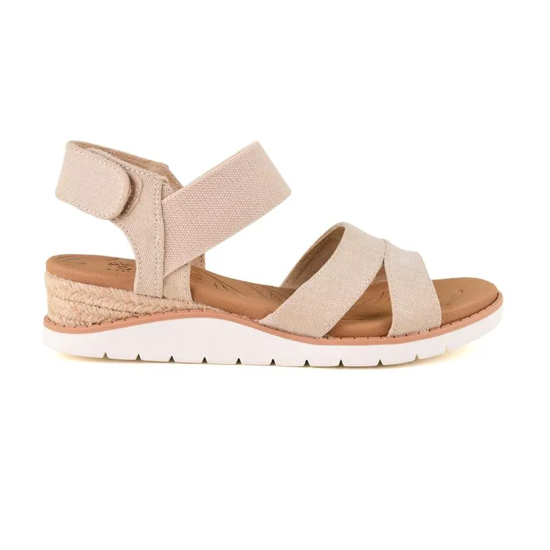 Sandalia Casual Skechers Beach Kiss Bottle Notes Beige
