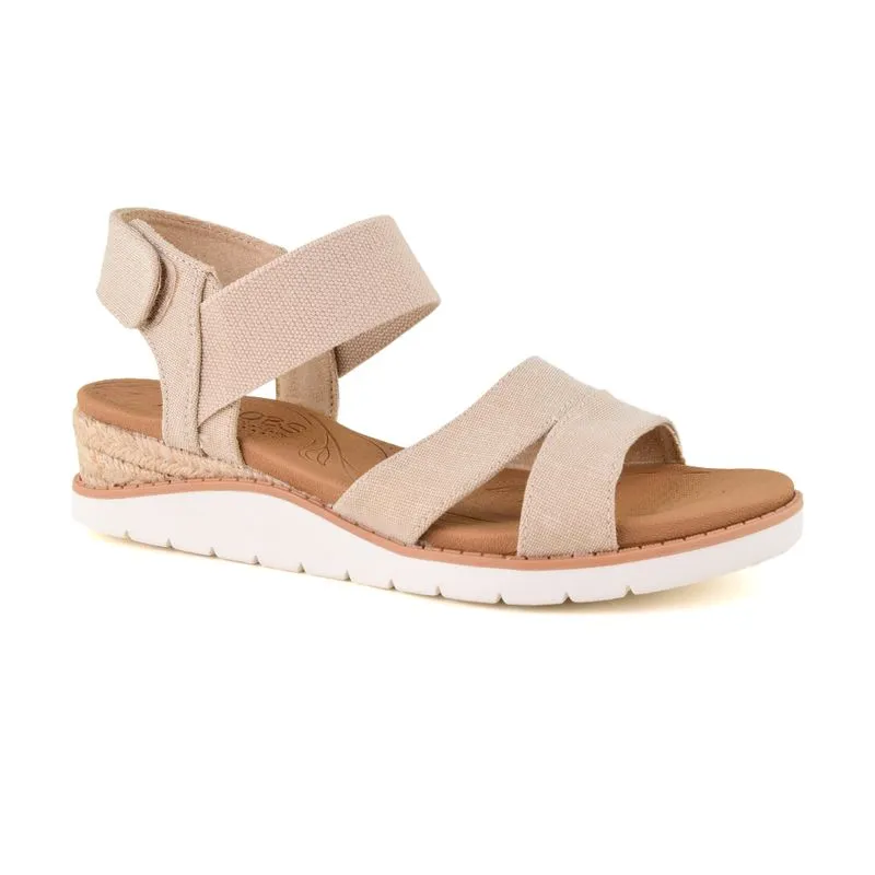 Sandalia Casual Skechers Beach Kiss Bottle Notes Beige