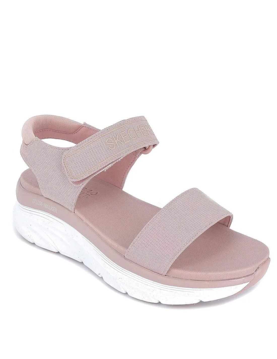 Sandalia deportiva elástica rosa Skechers