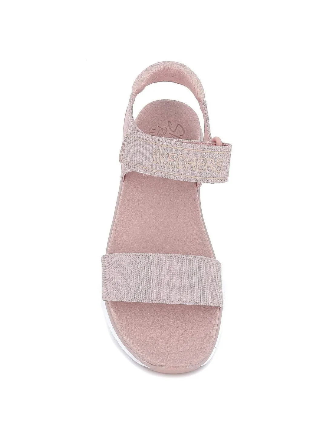 Sandalia deportiva elástica rosa Skechers