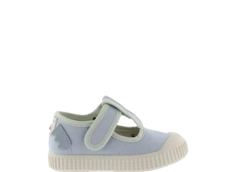 SANDALIA LONA ANIMALES VICTORIA EN COLOR CELESTE 1366165