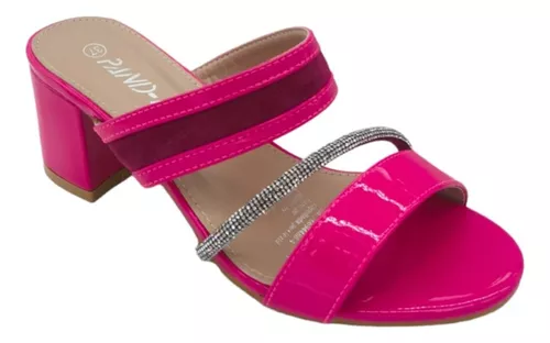 Sandalia Mujer  Taco  Bajo Color  Fucsia  M392