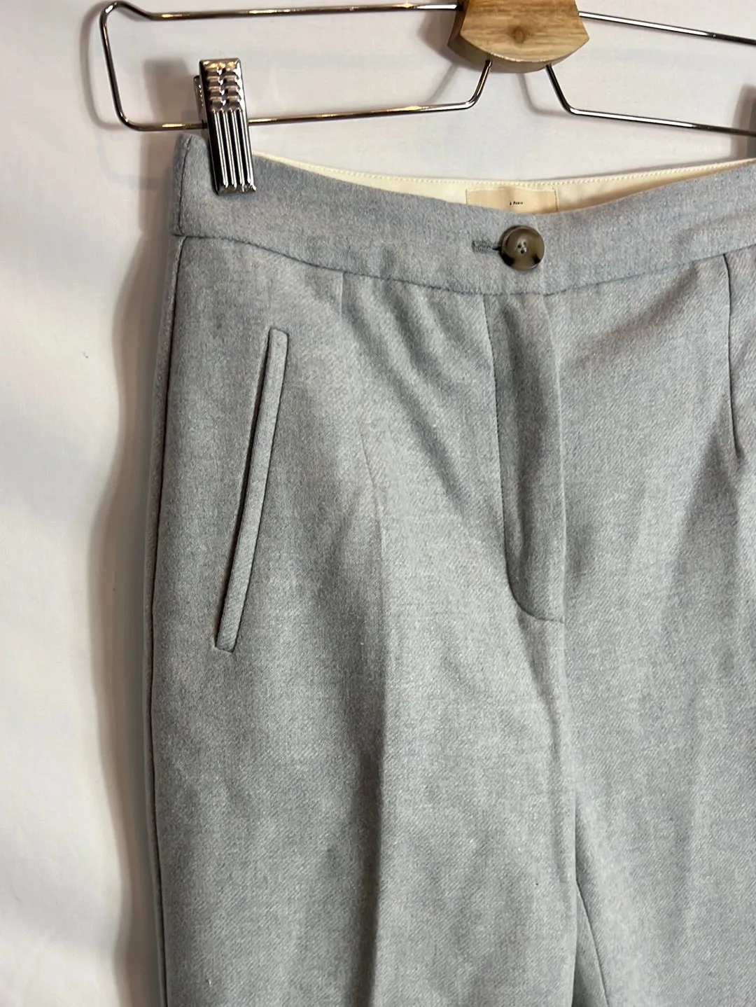 SEZANE. Pantalón ancho azul T.34