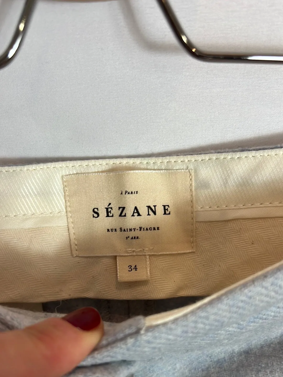 SEZANE. Pantalón ancho azul T.34