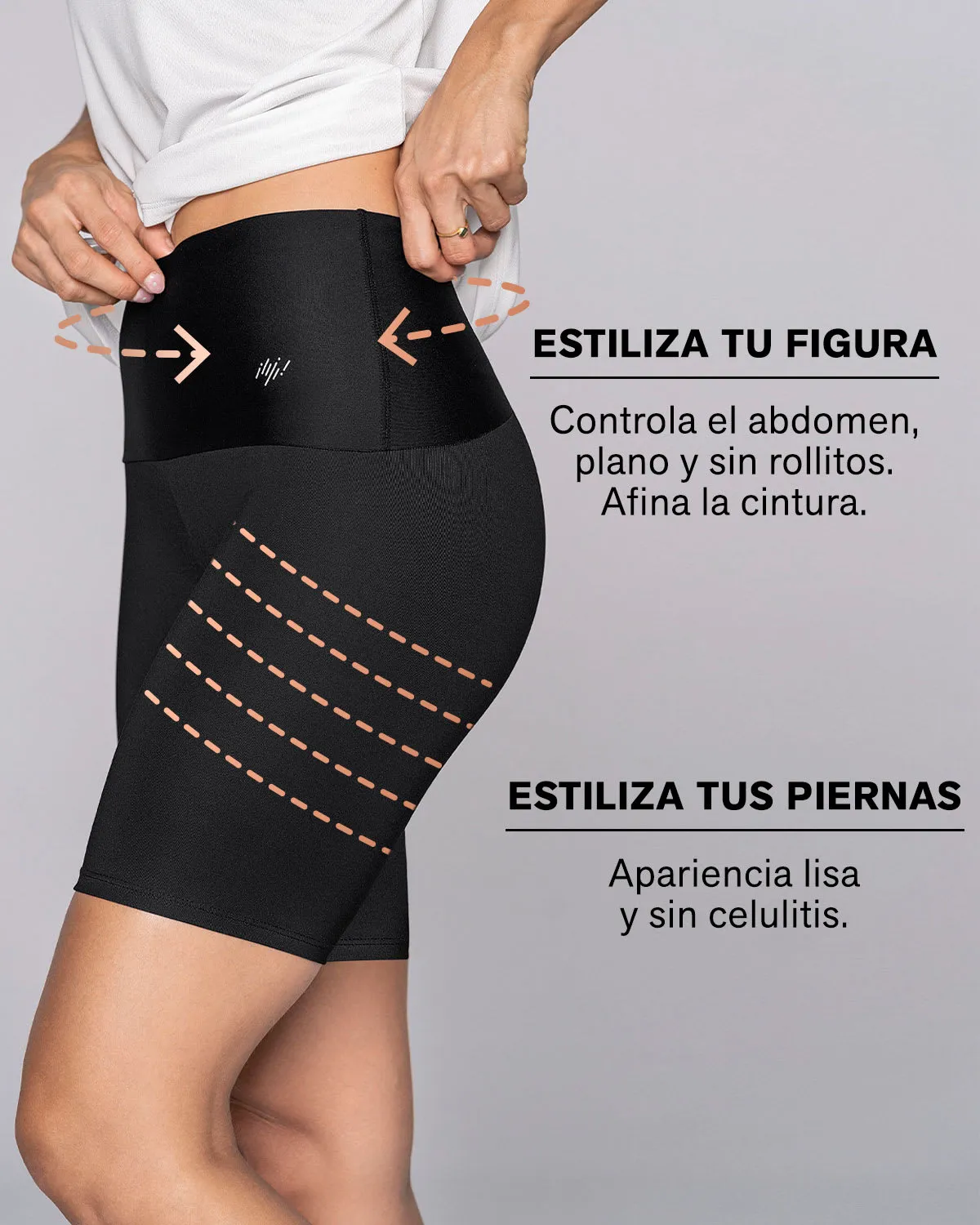 Short ciclista de control de abdomen y muslos
