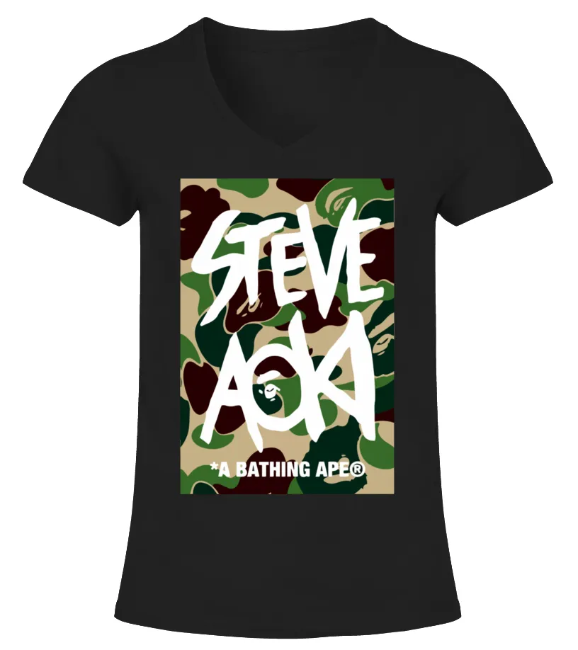 Steve Aoki Merch Camiseta cuello pico Mujer