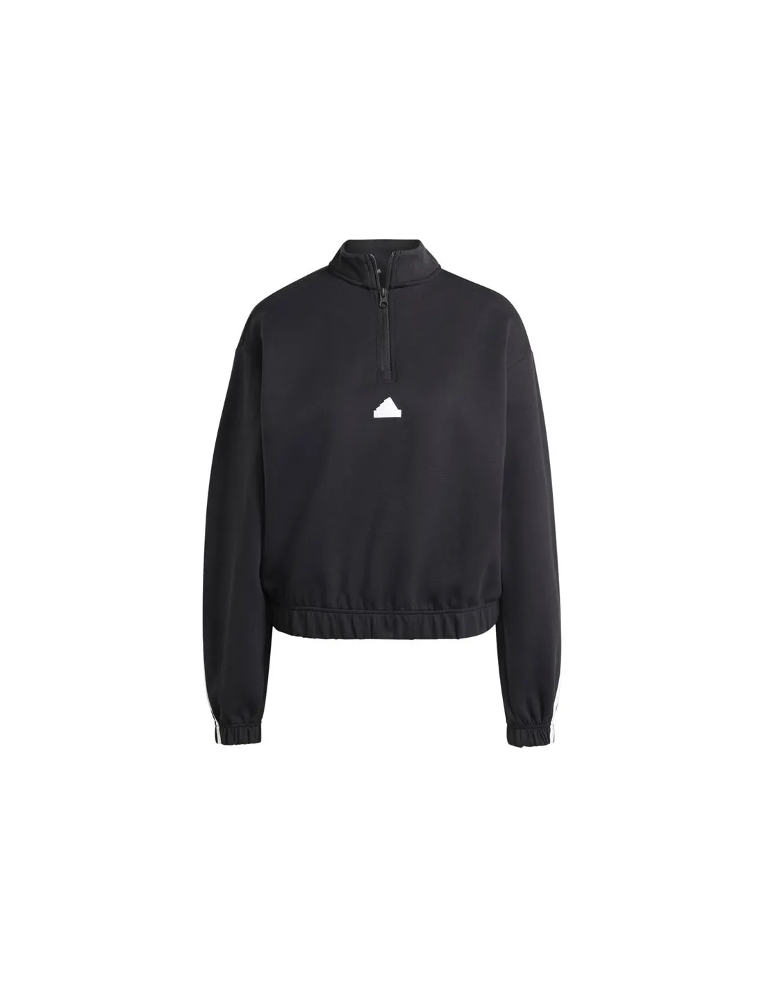 Sudadera adidas Future Icons 3 Bandas Quarter Zip Mujer Negro