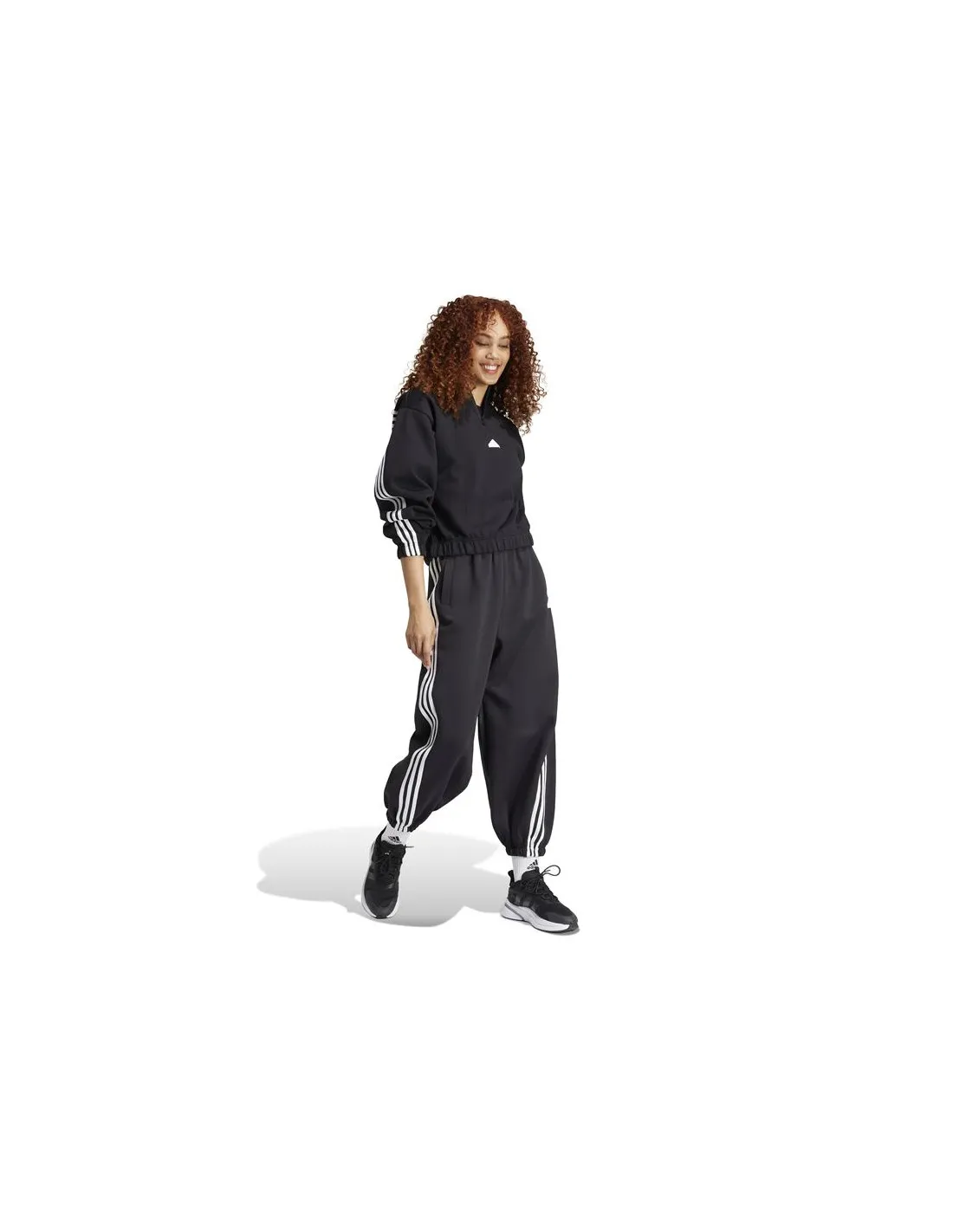 Sudadera adidas Future Icons 3 Bandas Quarter Zip Mujer Negro