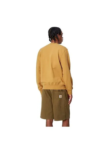 Sudadera carhartt wip smart sports mostaza de hombre