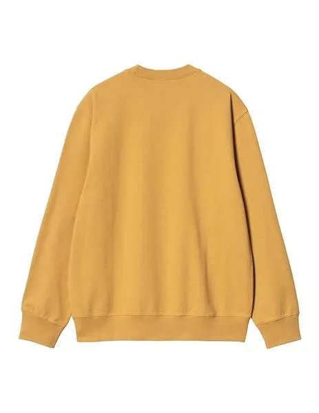 Sudadera carhartt wip smart sports mostaza de hombre