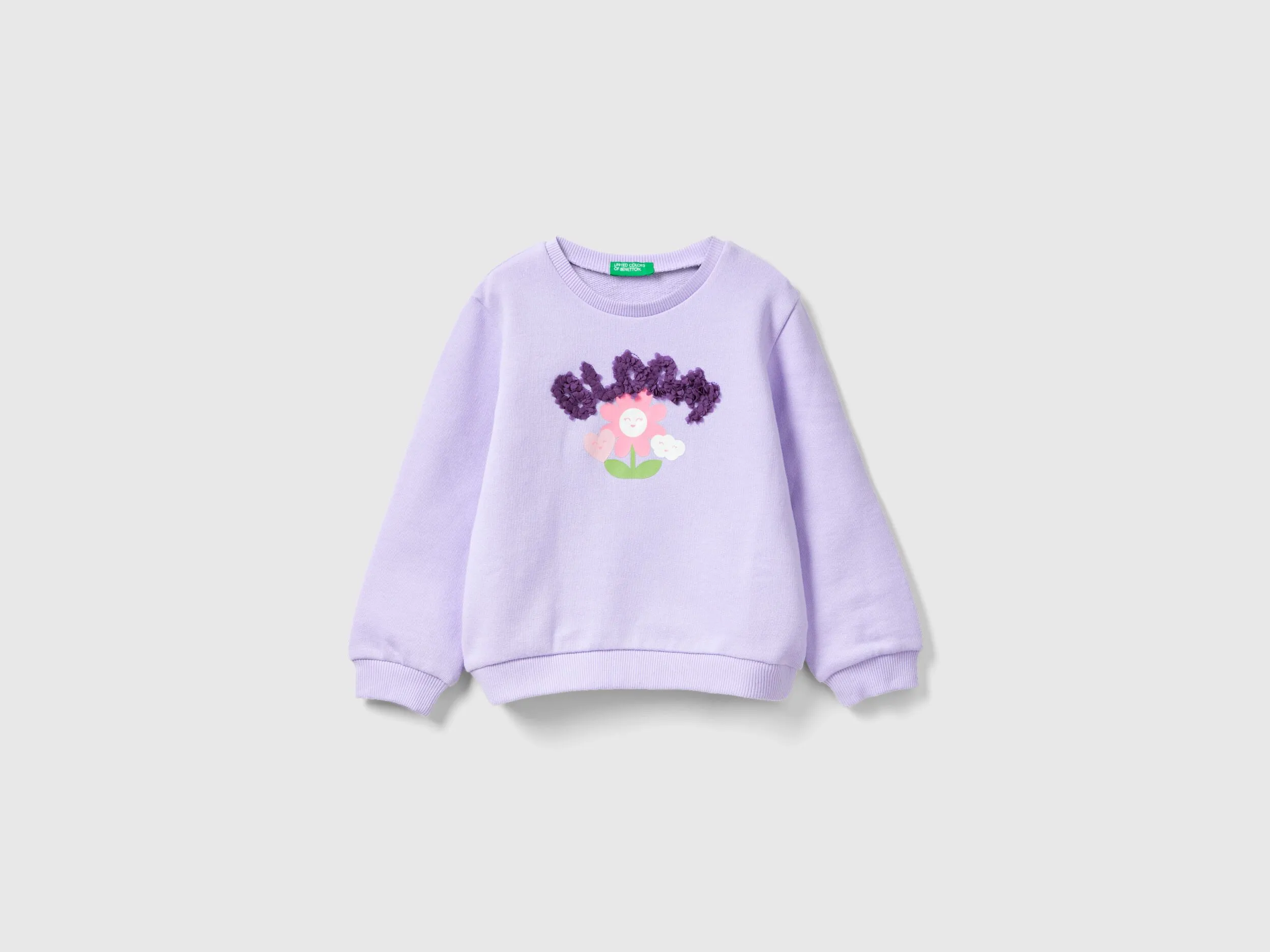 Sudadera con aplicación de efecto pétalos