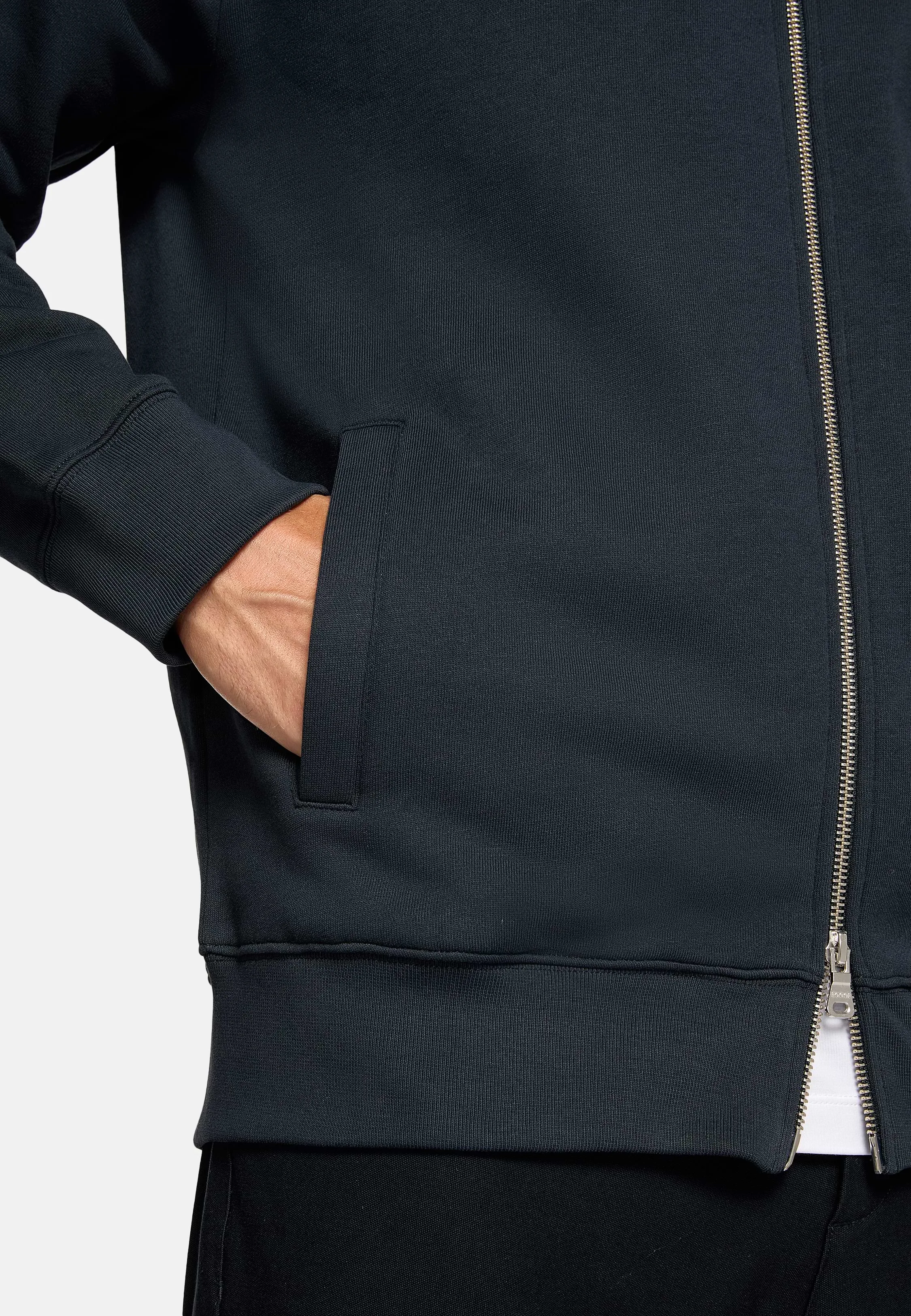 Sudadera Con Cremallera y Cuello Perkins de Algodón
